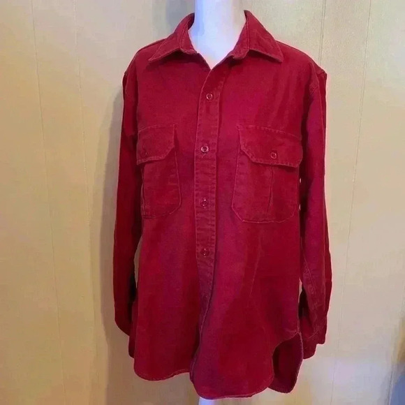 Cabela’s Vintage Red Flannel Long Sleeve Men’s Shirt in Size Large. - Picture 1 of 9